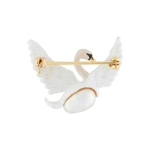 lovely cute swan elegant pearl breast pin creative